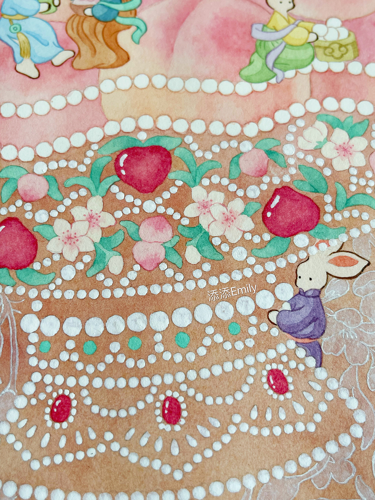 仙桃宴（兔崽崽系列）（图ZMzUzMDc2MDQ0） - 商业插画 - 站酷设计师添添Emily原创素材 - 站酷ZCOOL