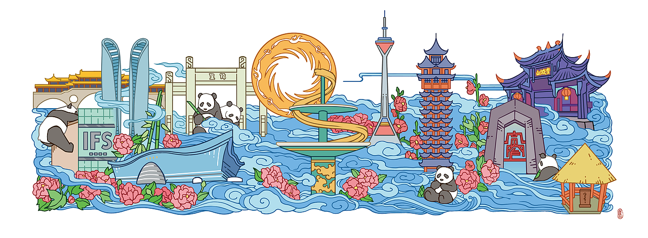 泸州老窖-新蓉城 包装插画