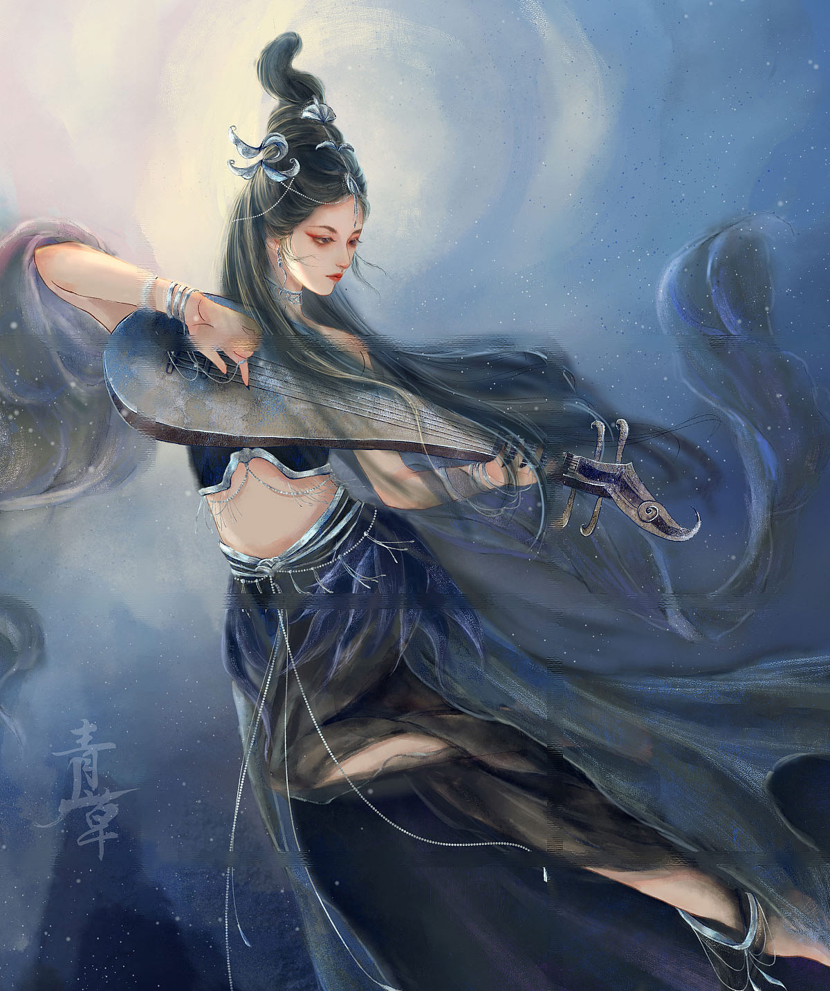 蝎子精女神·71天前来自站酷app美回复0幻想类古风手绘92873水彩三