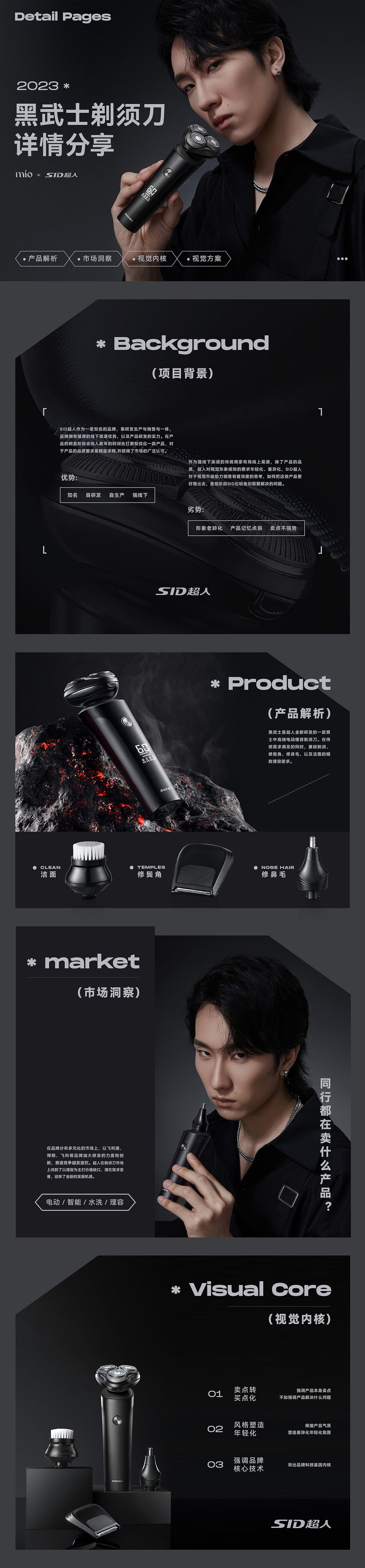 SID超人 | 理容剃须刀详情全案 | 3c详情页（图ZMzQ5NTc1NDgw） - 电商 - 站酷设计师设计师Mio原创素材 - 站酷ZCOOL