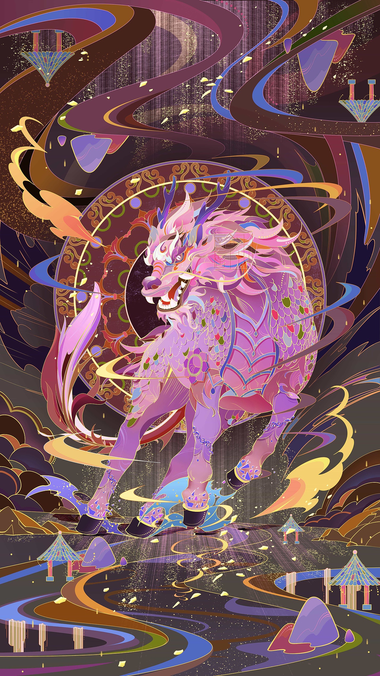 五行麒麟（图ZMzY5Mzk5OTg4） - 商业插画 - 站酷设计师Y__秋秋原创素材 - 站酷ZCOOL