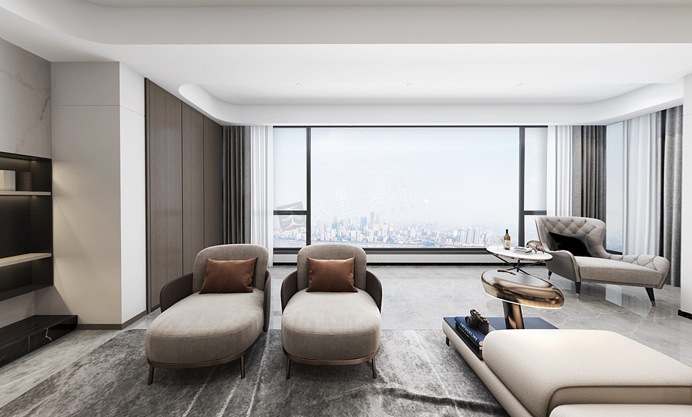 金辉长江铭著装修方案,现代简约风格设计方案效果图