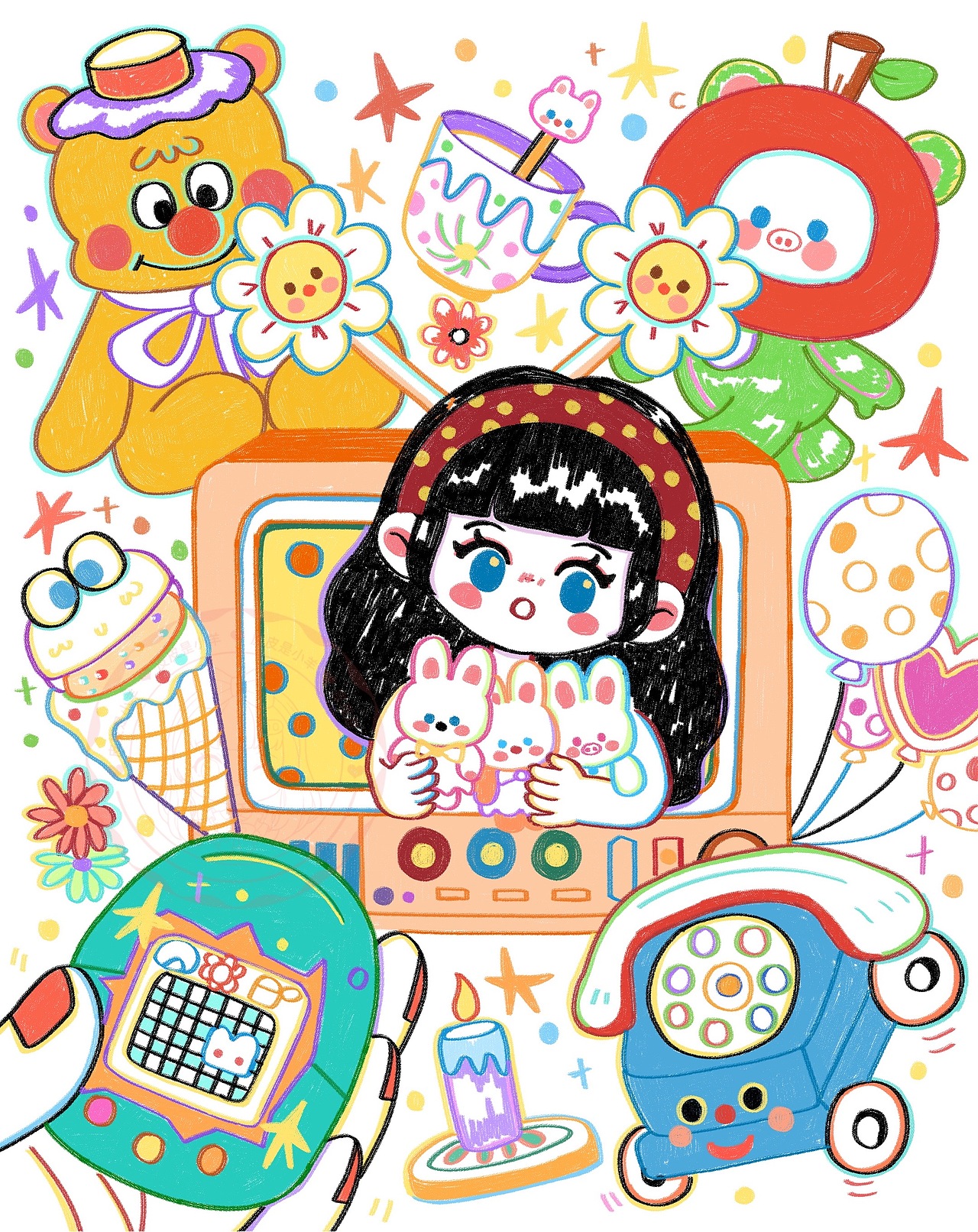 涂鸦风格插画合集（图ZMzQzNTc1NTQ0） - 创作习作 - 站酷设计师皮皮是小羊原创素材 - 站酷ZCOOL