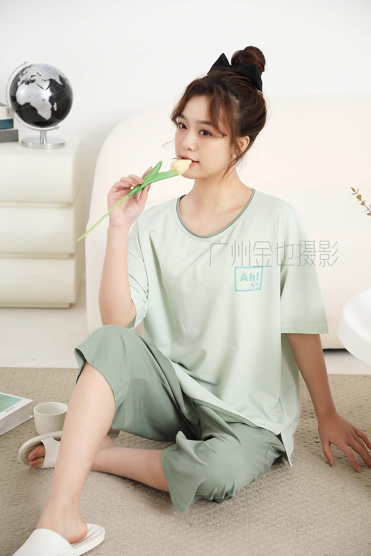 广州金也摄影|女装模特家居服睡衣睡袍T恤裤子工衣拍摄