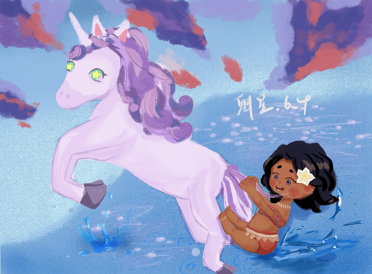 夏日冲浪🏄‍♀️（图ZMzA4NDg2NjY0） - 儿童插画 - 站酷设计师Aryyyyya原创素材 - 站酷ZCOOL
