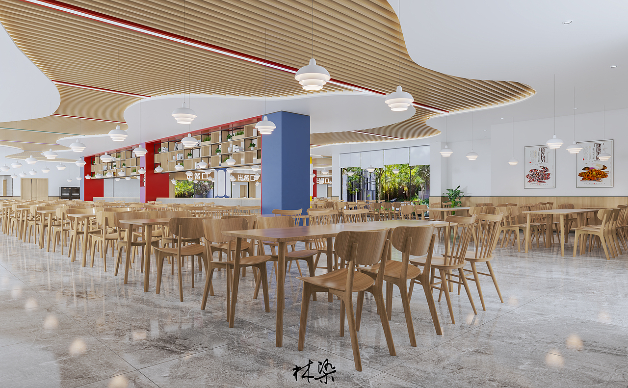 食堂 / 快乐干饭人的天堂（图ZMzAxMTU0NTky） - 酒店餐饮设计 - 站酷设计师林染室内外设计师原创素材 - 站酷ZCOOL