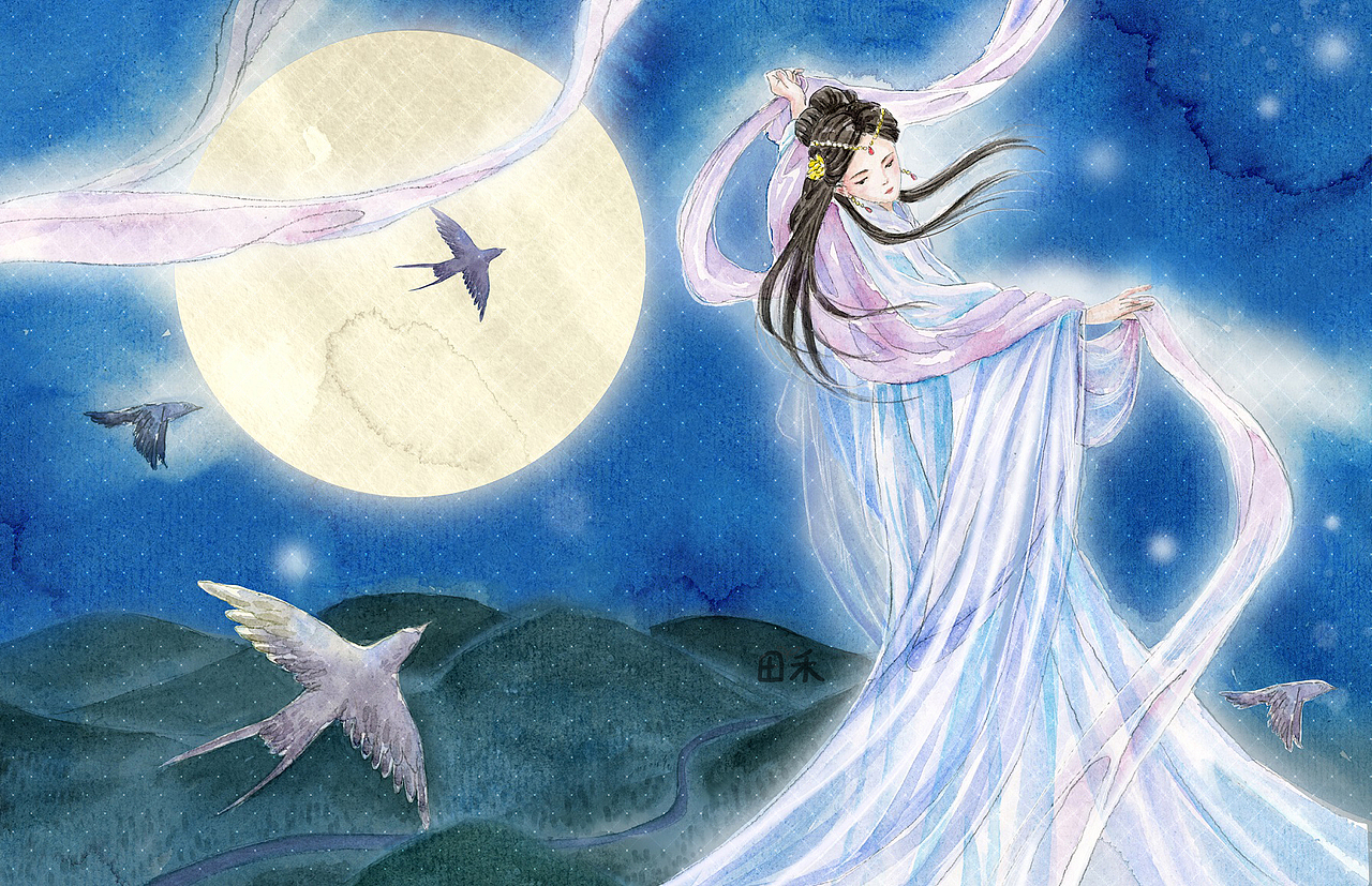 敦煌绘本水彩飞天拟人集（图ZMzAyNTYzMTcy） - 商业插画 - 站酷设计师田禾插画原创素材 - 站酷ZCOOL