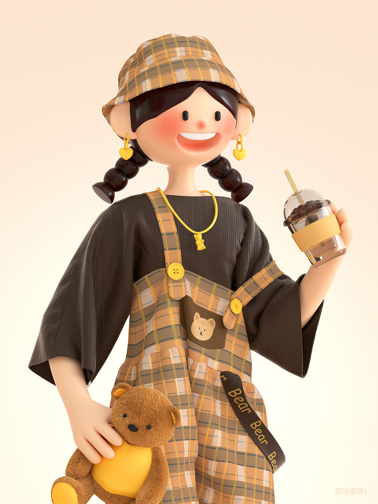 c4d人物设计 × [双马尾girl]