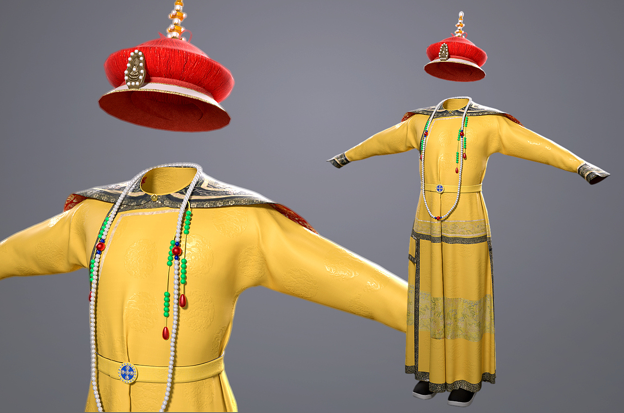 清朝衣服古装龙袍模型2