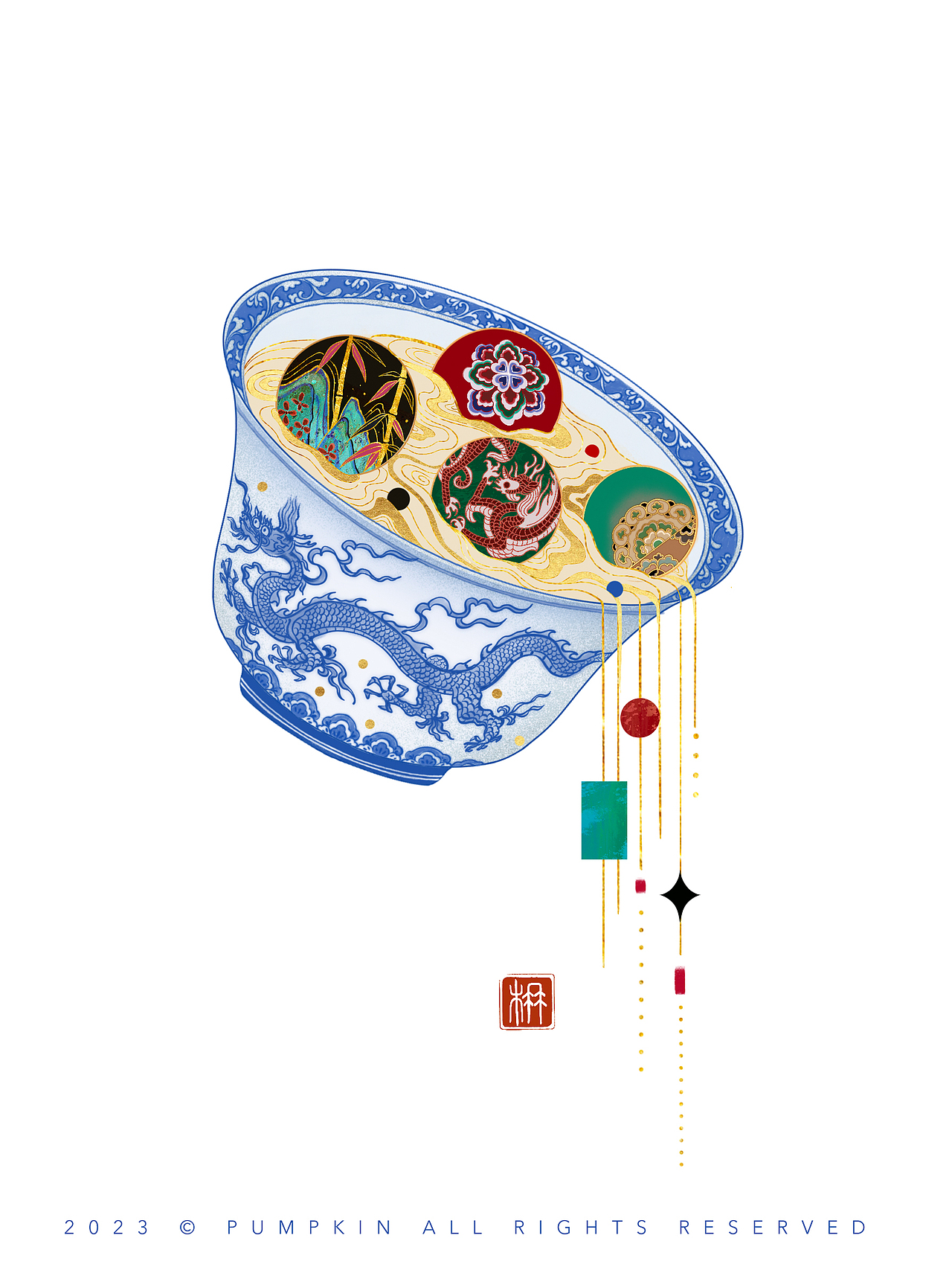 2022作品合集｜复古纹样插画系列（图ZMzMwNDc2MjM2） - 商业插画 - 站酷设计师方楠Pumpkin原创素材 - 站酷ZCOOL