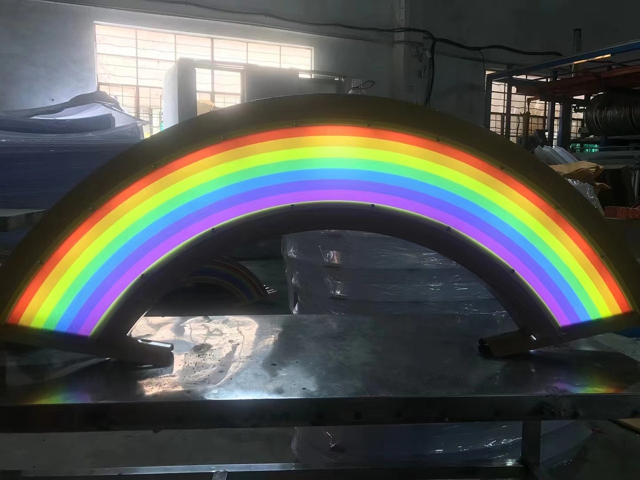 简约大气彩虹双臂路灯双杆双头路灯世博光电厂家