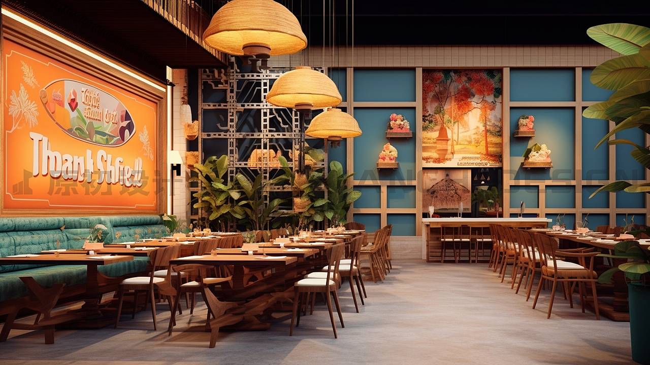 厦门 店面装修室内空间餐厅设计 泰国菜泰式大排档