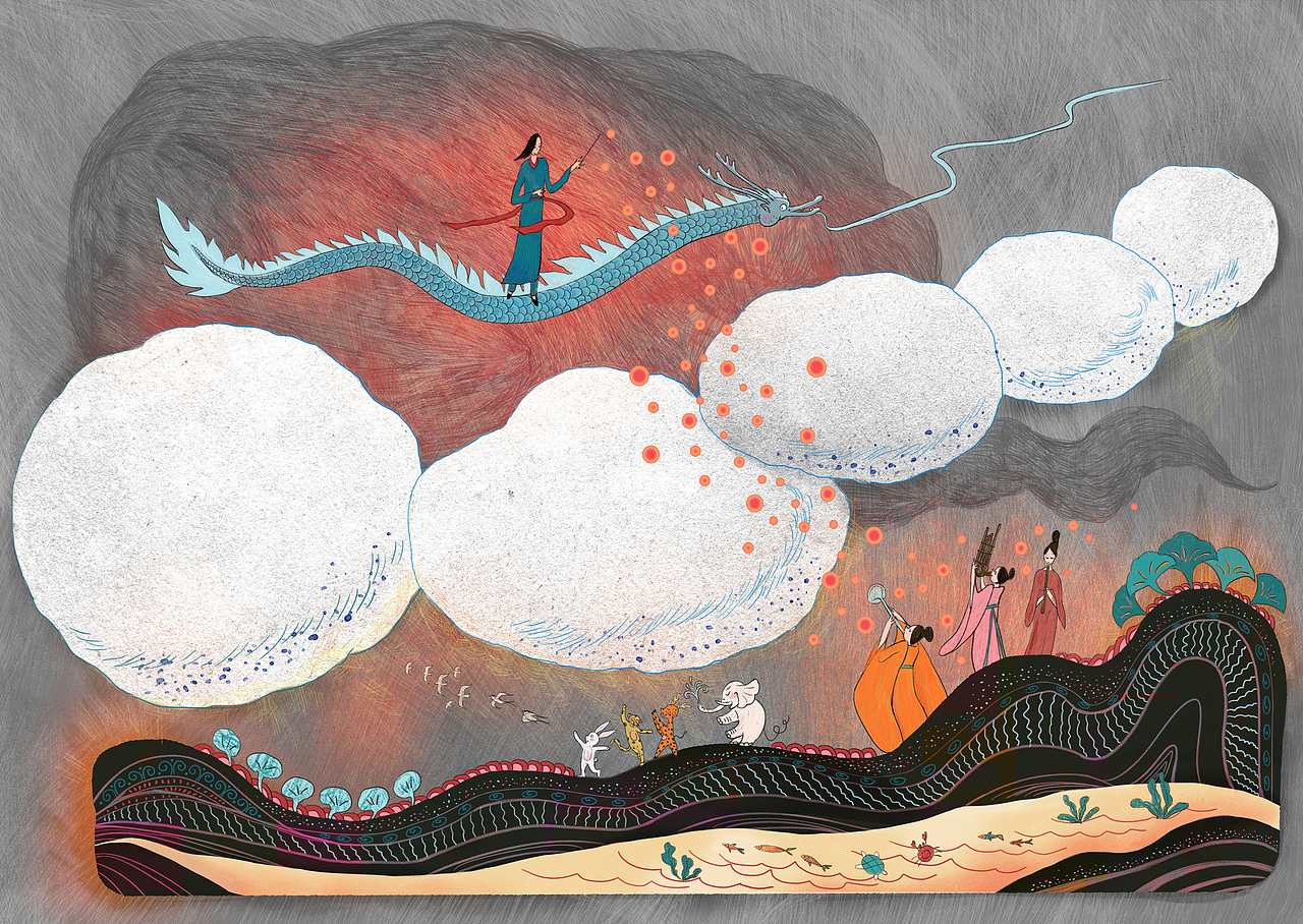 古代神话传说（图ZMzQyMjUzMDU2） - 新锐潮流插画 - 站酷设计师makigugugu原创素材 - 站酷ZCOOL