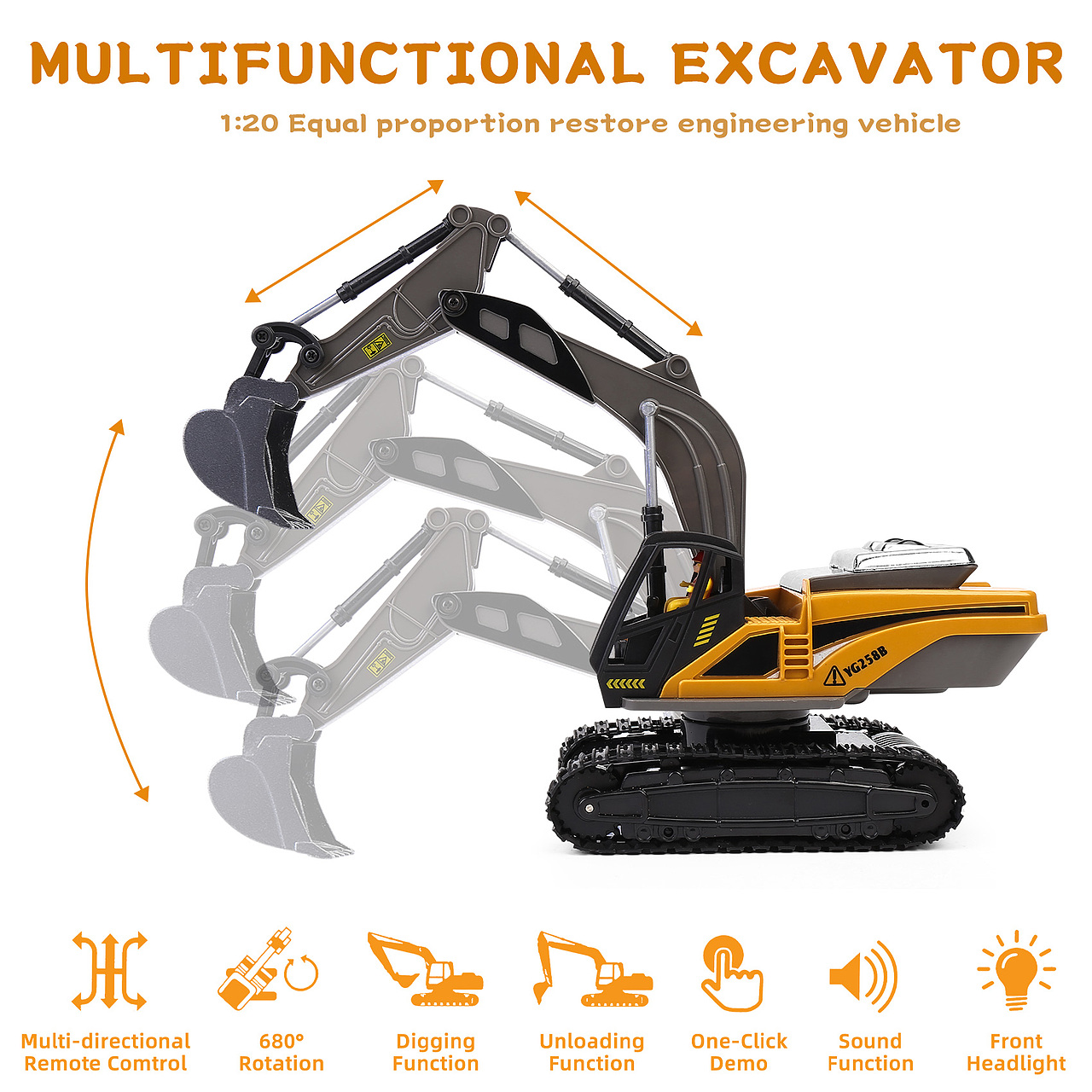 亚马逊主图详情页设计︱儿童遥控挖掘机