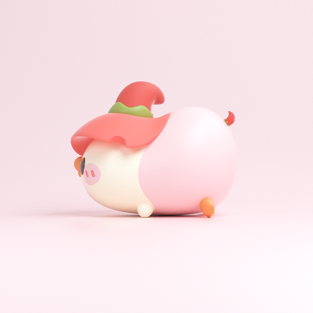 3D作品 | 小菜雞IP形象做成趴姿不就是松松玩具了嗎？