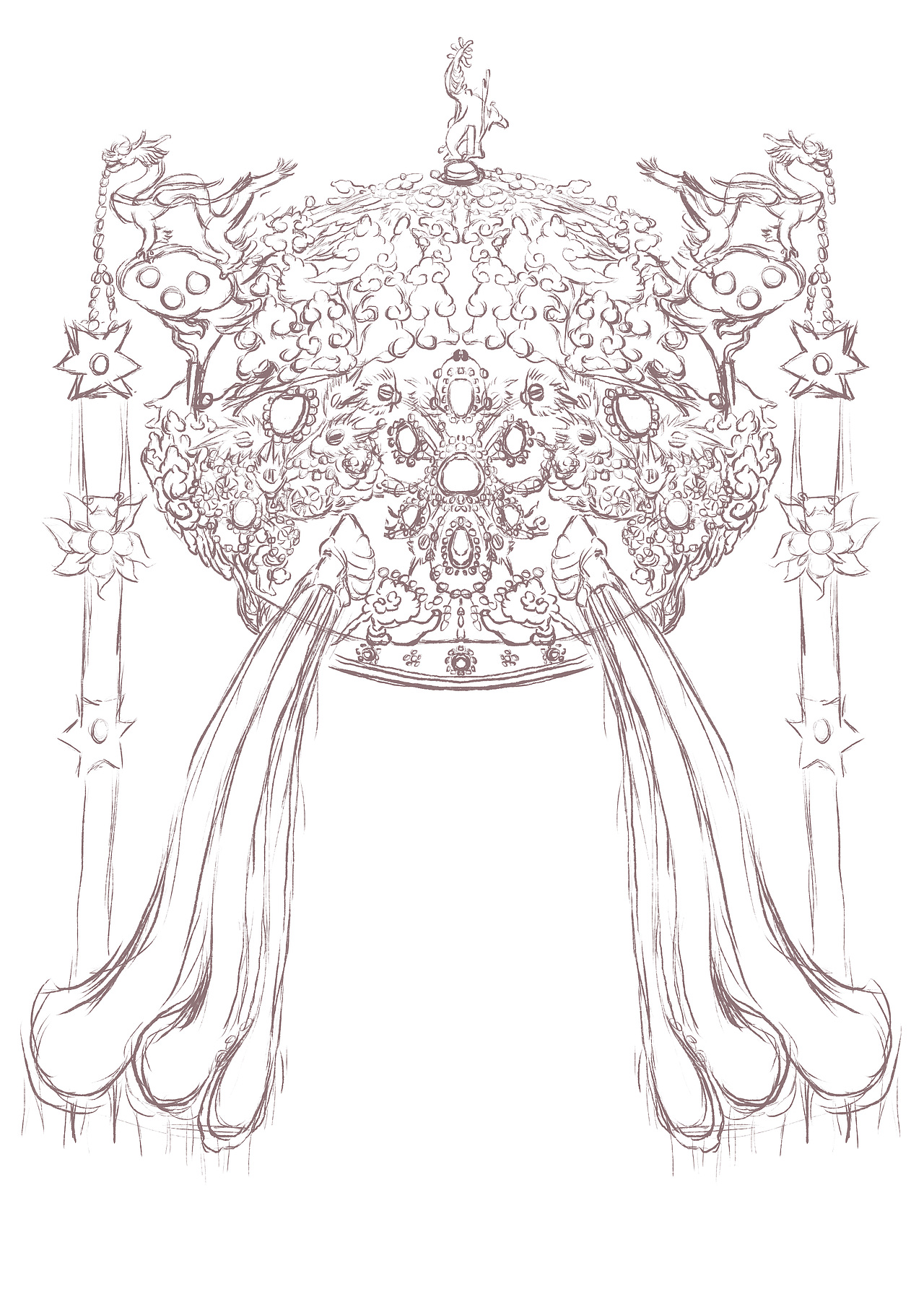 《点翠嵌珍珠宝石金龙风冠》