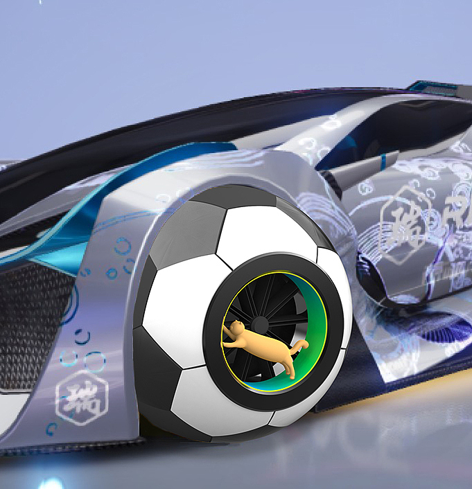 赛车轮毂《猫猫的足球摩天轮》-王牌竞速一周年设计赛