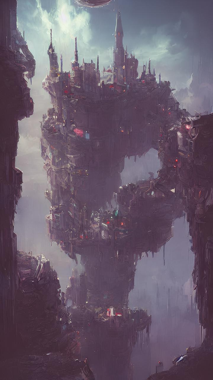 云端的城堡AI绘画