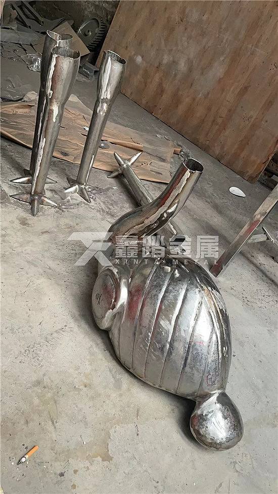 抽象艺术不锈钢雕塑 电镀古铜金属雕塑制作步骤实拍
