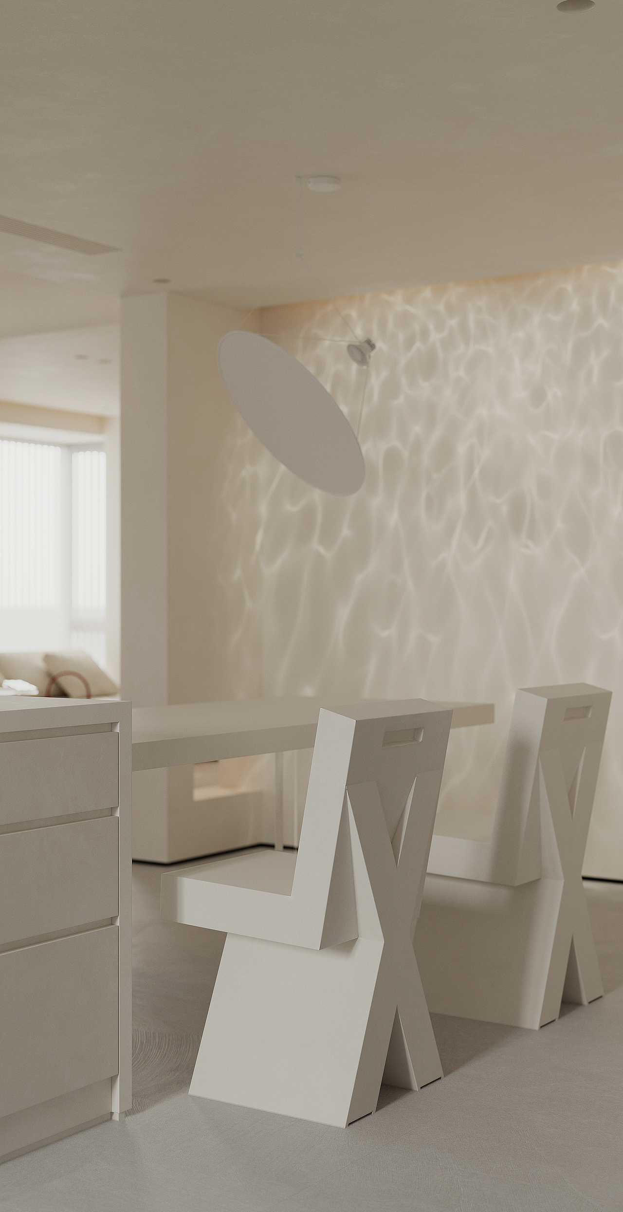 白色极简空间渲染