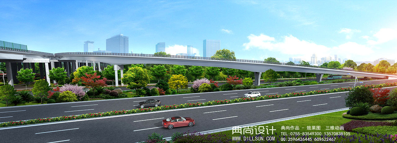 互通效果图3互通立交设计鸟瞰效