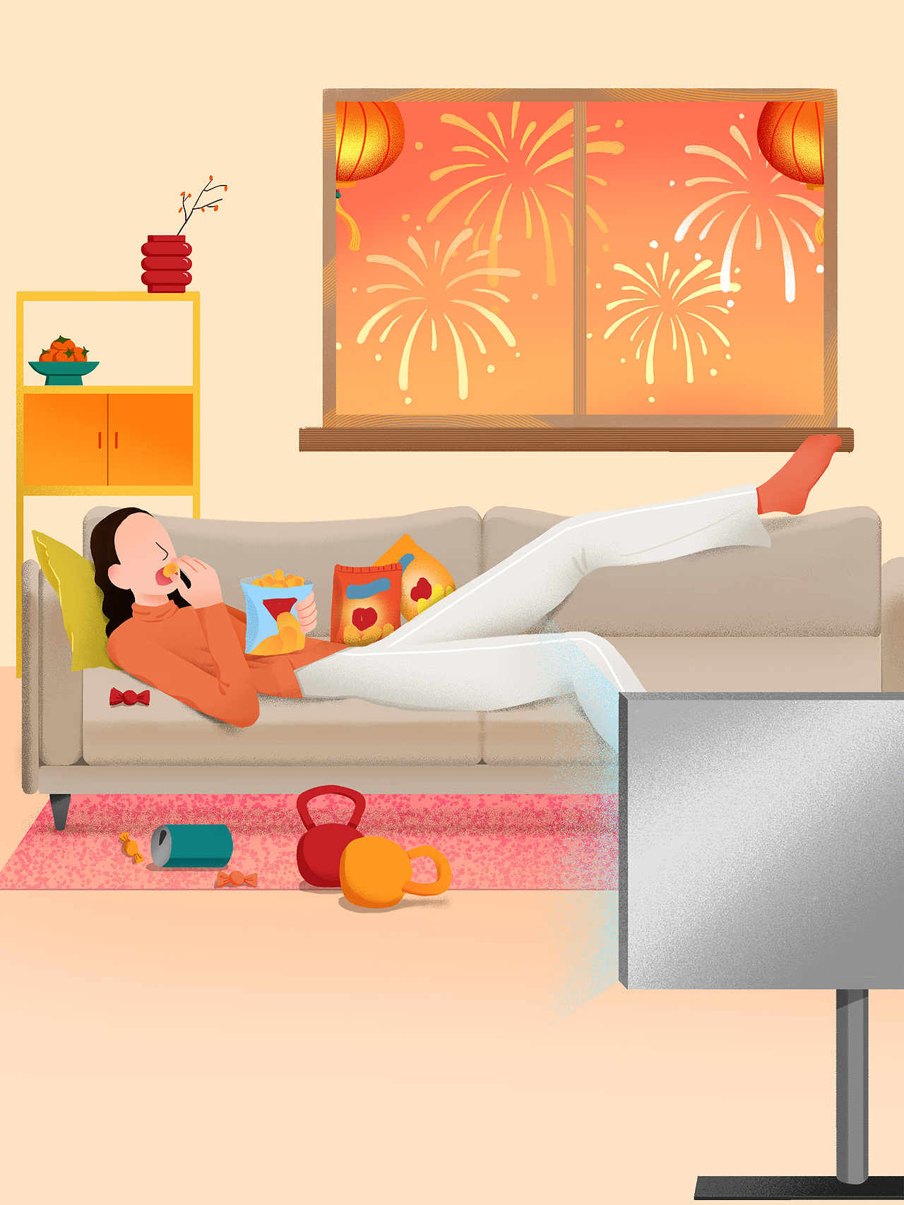 MAIA ACTIVE合作｜我知道你“懒”得过年（图ZMzI4MjIxNTQw） - 商业插画 - 站酷设计师李耳耳耳原创素材 - 站酷ZCOOL