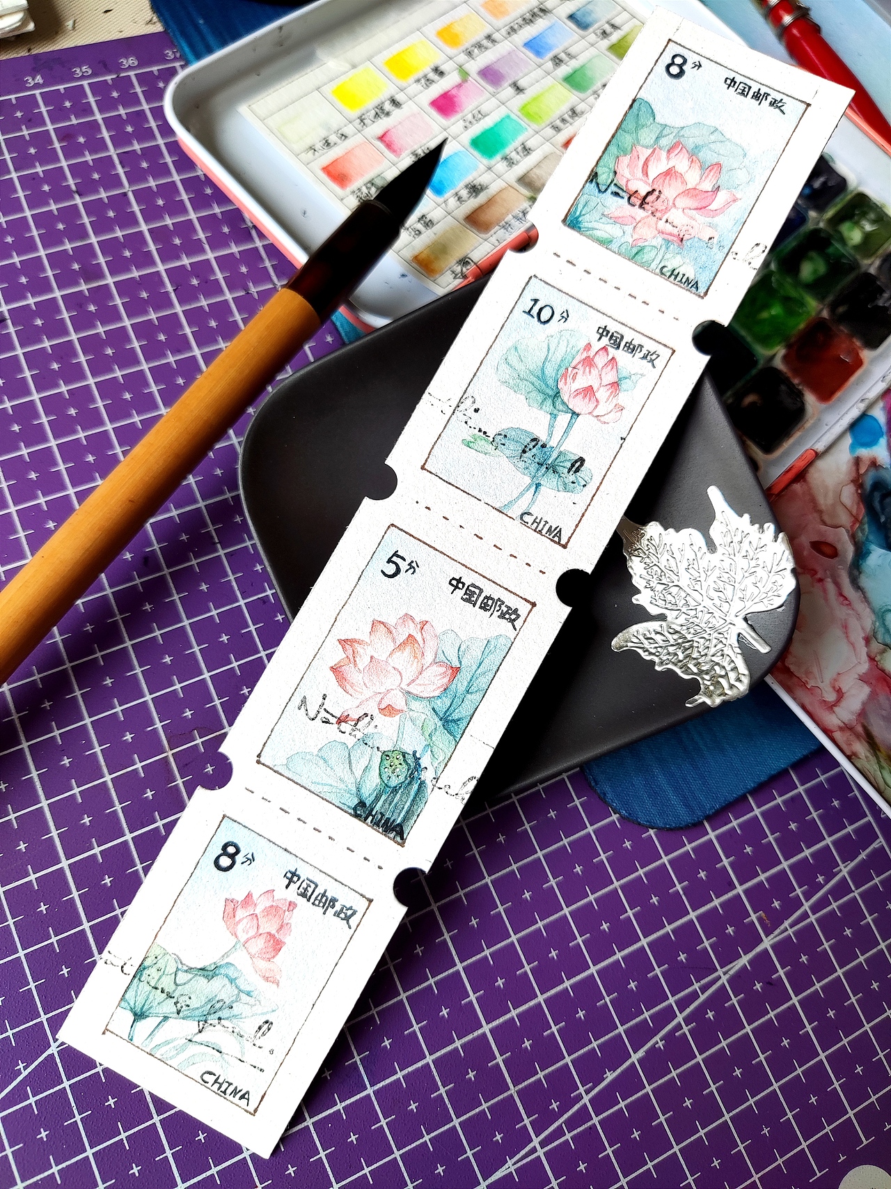 手绘水彩-邮票形式记录喜欢的画面-打卡Day 11（图ZMzIwNjk3NDQw） - 创作习作 - 站酷设计师吉恩手绘原创素材 - 站酷ZCOOL