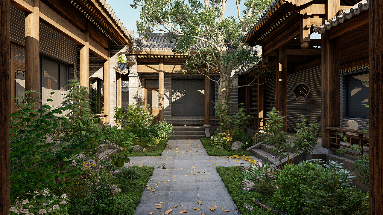 五一快乐,四合院设计