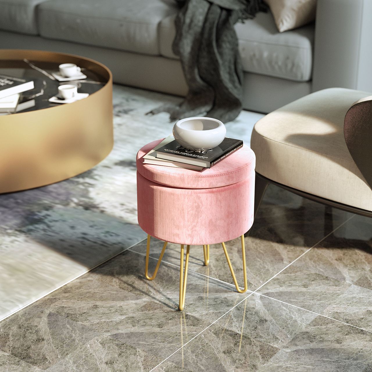 C4D建模动画 三维脚凳广告视频