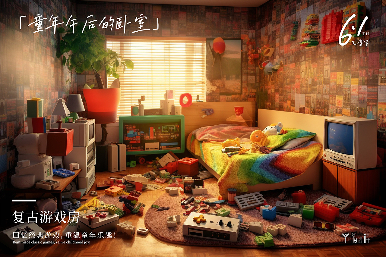 「童年午后的卧室」-人工智能合作出图