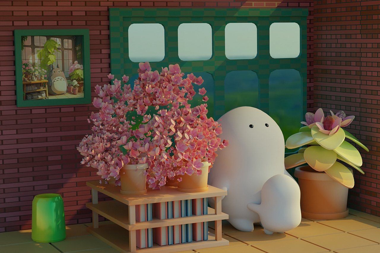 【Blender练习】找个角落放空自己