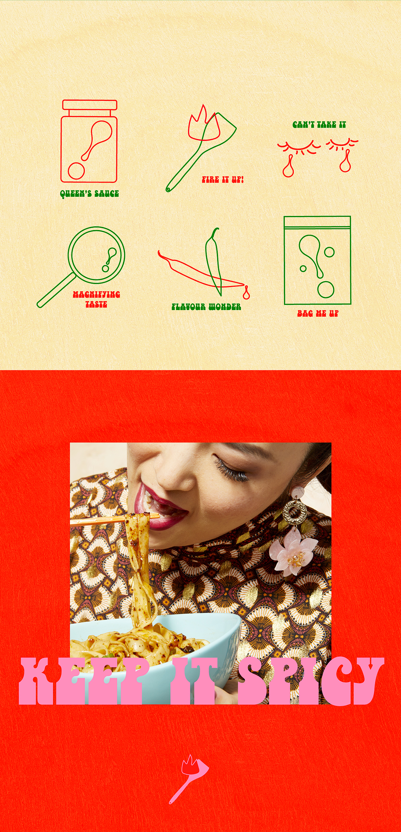 美国酱料品牌HotPotQueen｜ 品牌VI设计+包装设计（图ZMzUyNDYwMzMy） - 品牌 - 站酷设计师OneSip一口设计原创素材 - 站酷ZCOOL