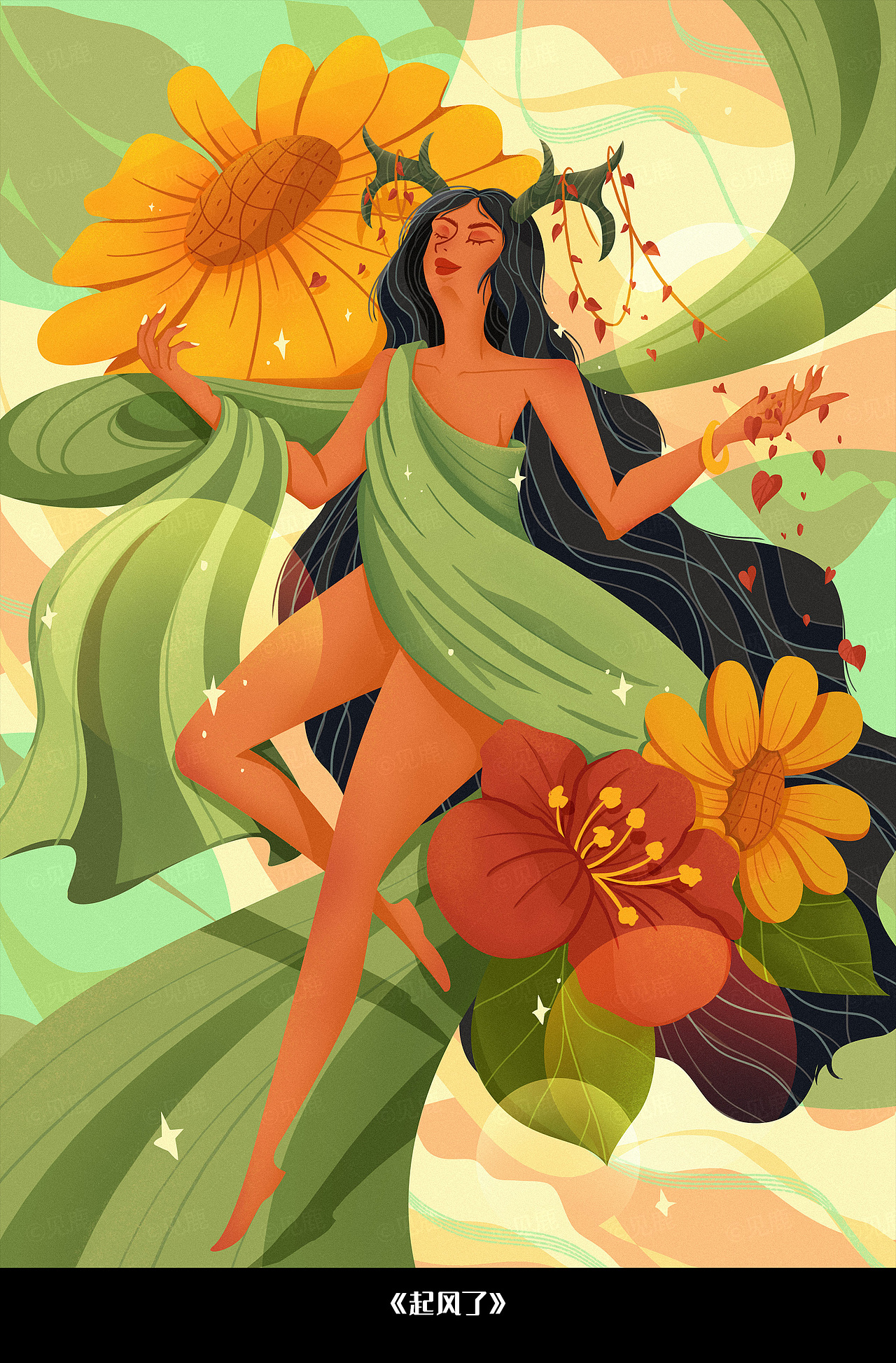 Beautiful girls（图ZMzU5ODk3NzI0） - 商业插画 - 站酷设计师見鹿原创素材 - 站酷ZCOOL