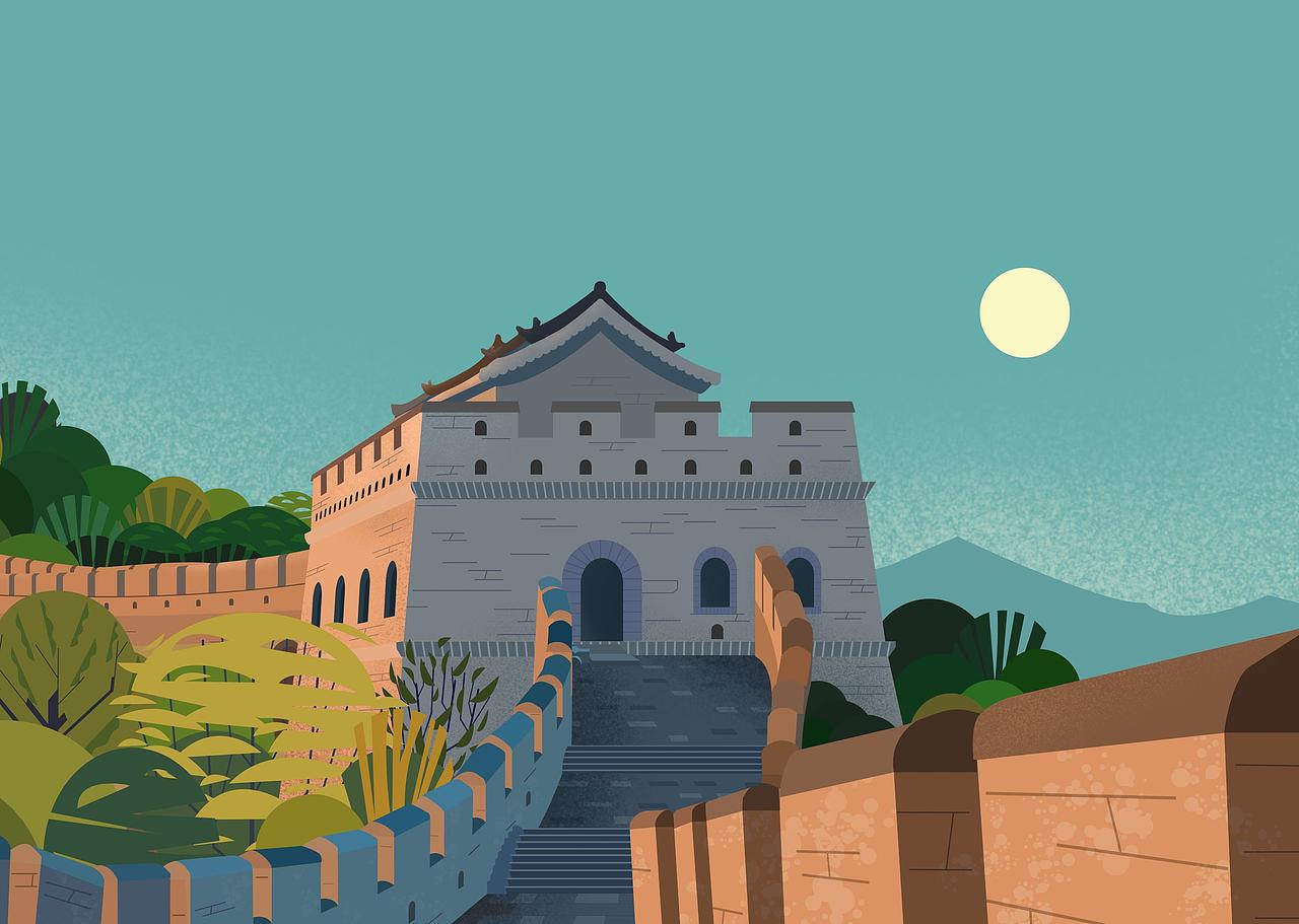 扁平风格建筑风格画（图ZMzQzMjIzNjYw） - 商业插画 - 站酷设计师我是DYY原创素材 - 站酷ZCOOL