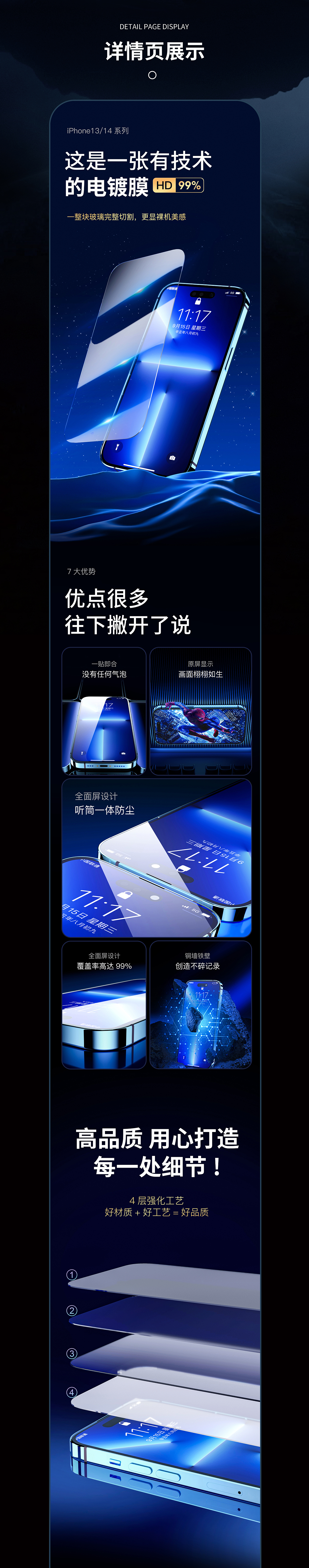 3c数码详情页X2 钢化膜 蓝牙耳机（图ZMzM0MjQ0MzM2） - 电商 - 站酷设计师唐志霖原创素材 - 站酷ZCOOL