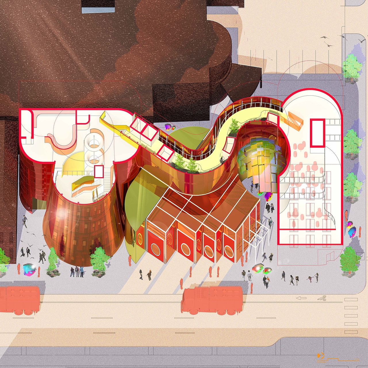 【建筑作品】-物件组成的消防站