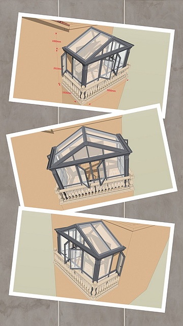 露台装修人字顶阳光房设计方案S1937