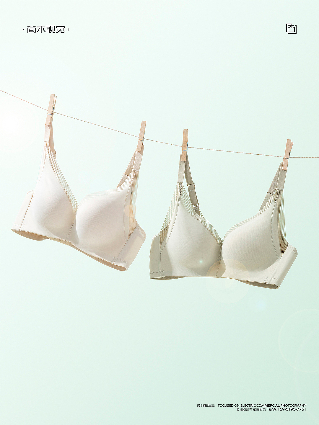 真丝内衣产品摄影丨天蚕 × 简木视觉 女士文胸静物拍摄