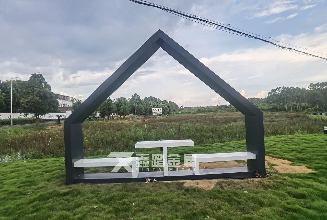 河源灯塔盆地景观雕塑小品不锈钢仿真麦穗雕塑实景案例