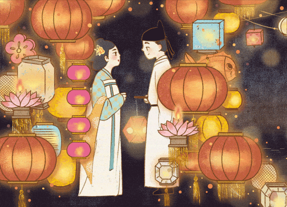 动态插画-元宵佳节上元节（图ZMzE1NzQ3ODYw） - 商业插画 - 站酷设计师三肆呀原创素材 - 站酷ZCOOL