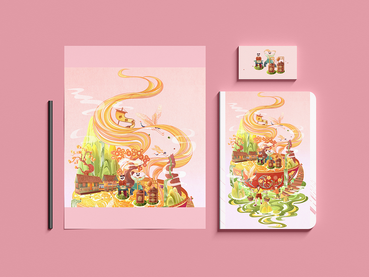 城市美食-担担面 | 非遗-风筝（图ZMzAwNDEwMTU2） - 商业插画 - 站酷设计师向阳的西瓜原创素材 - 站酷ZCOOL