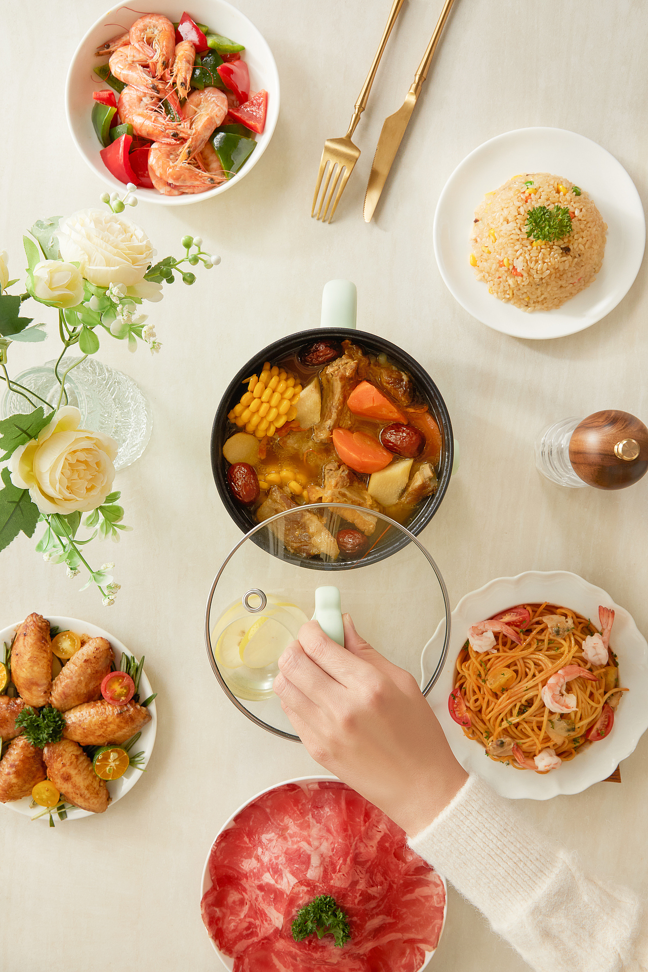 家电摄影 | 小家电-云朵小煮锅*主图详情 | Midea