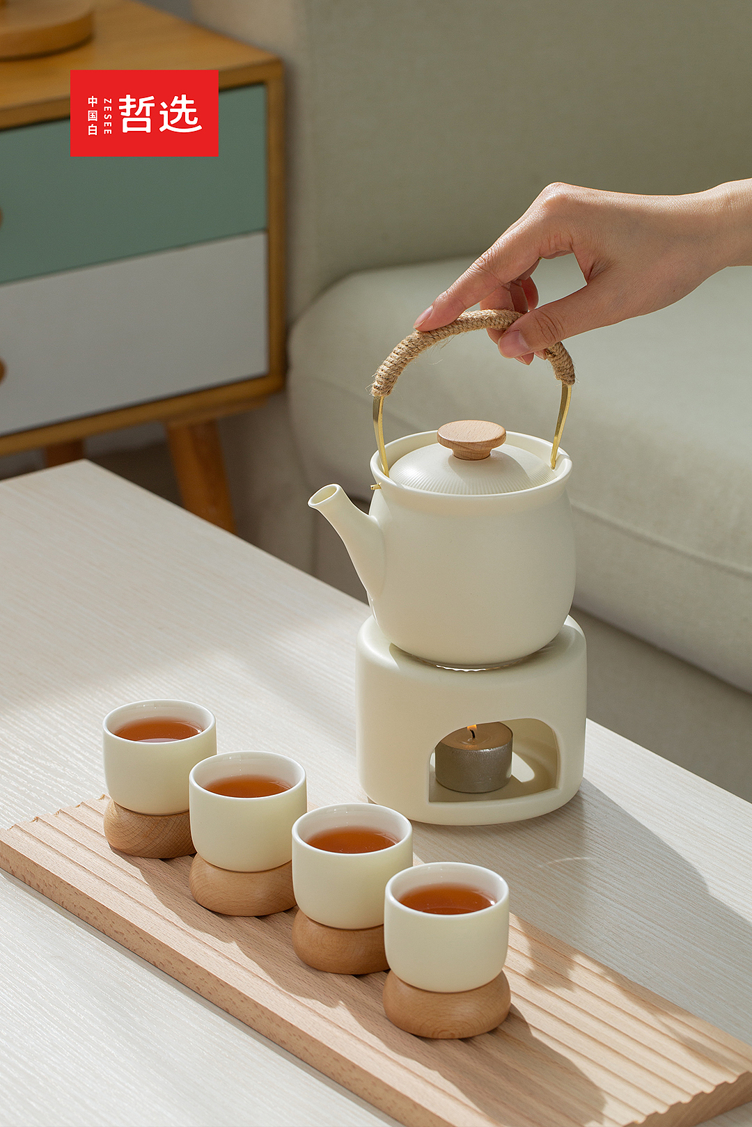 【中国白·哲选】轻饮·温茶提梁壶套装（图ZMzYwNDI5NTU2） - 生活用品 - 站酷设计师中国白哲选原创素材 - 站酷ZCOOL