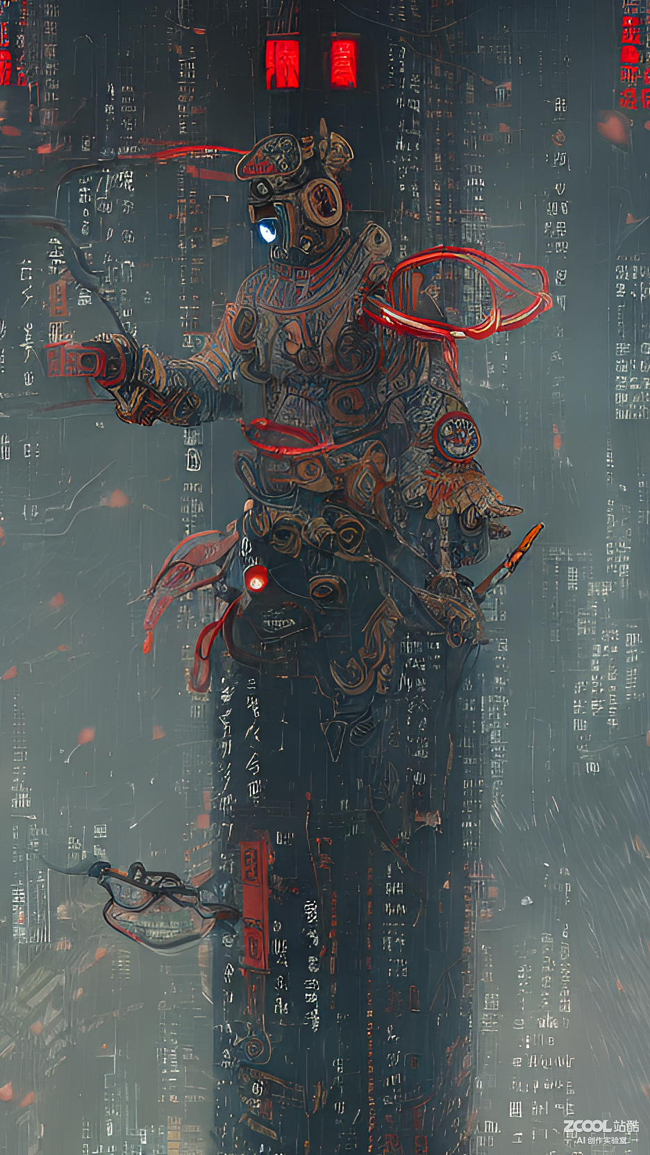 #AI创作实验室#玄幻赛博（图ZMzIwNTA1OTI0） - AI作品 - 站酷设计师黑色忧默原创素材 - 站酷ZCOOL