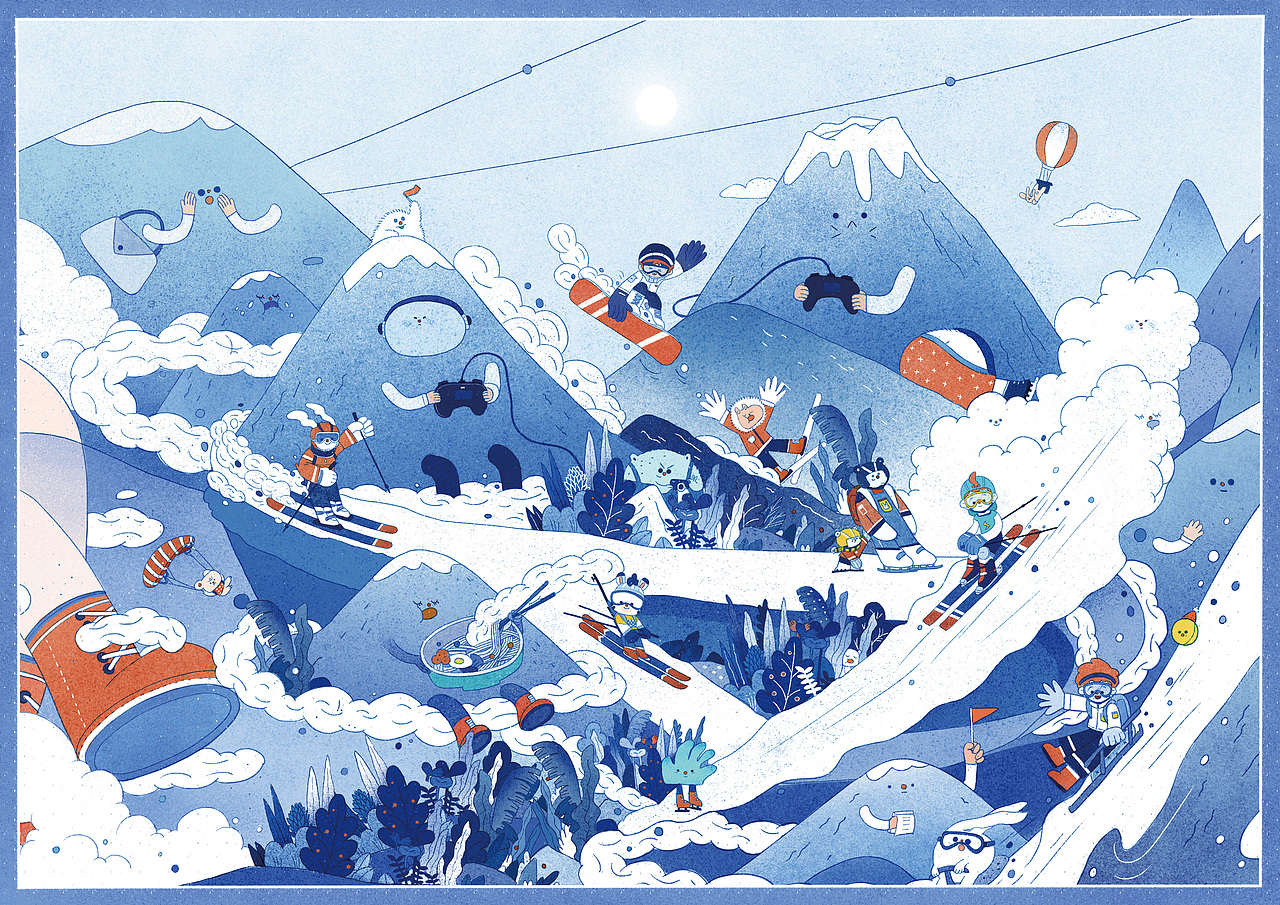 《冬奥会》（图ZMzI1OTE5NDYw） - 儿童插画 - 站酷设计师一粒小方块呀原创素材 - 站酷ZCOOL