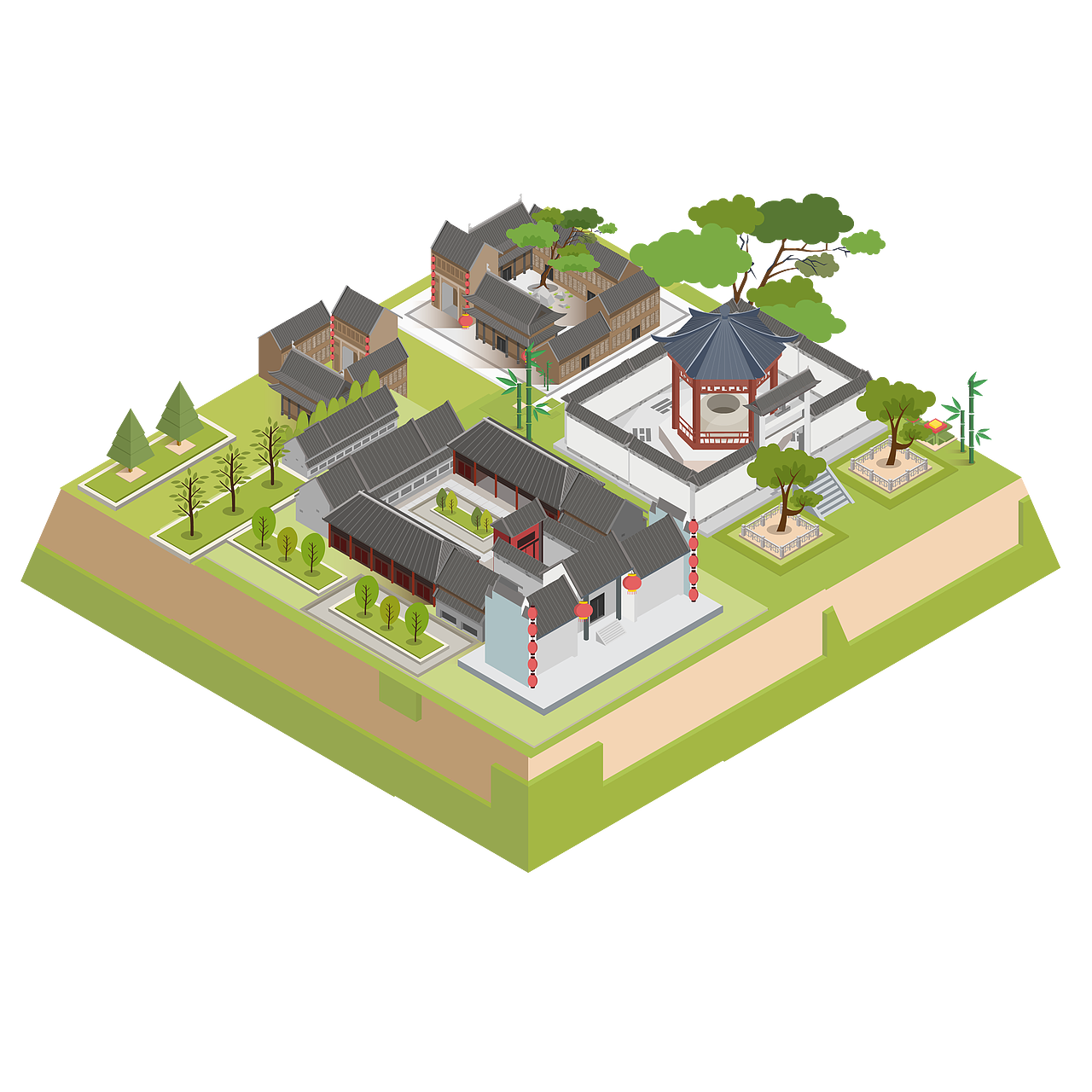 矢量地图立体建筑摘取部分景点（图ZMzA5ODE3OTEy） - 宣传物料 - 站酷设计师狗哥初一原创素材 - 站酷ZCOOL