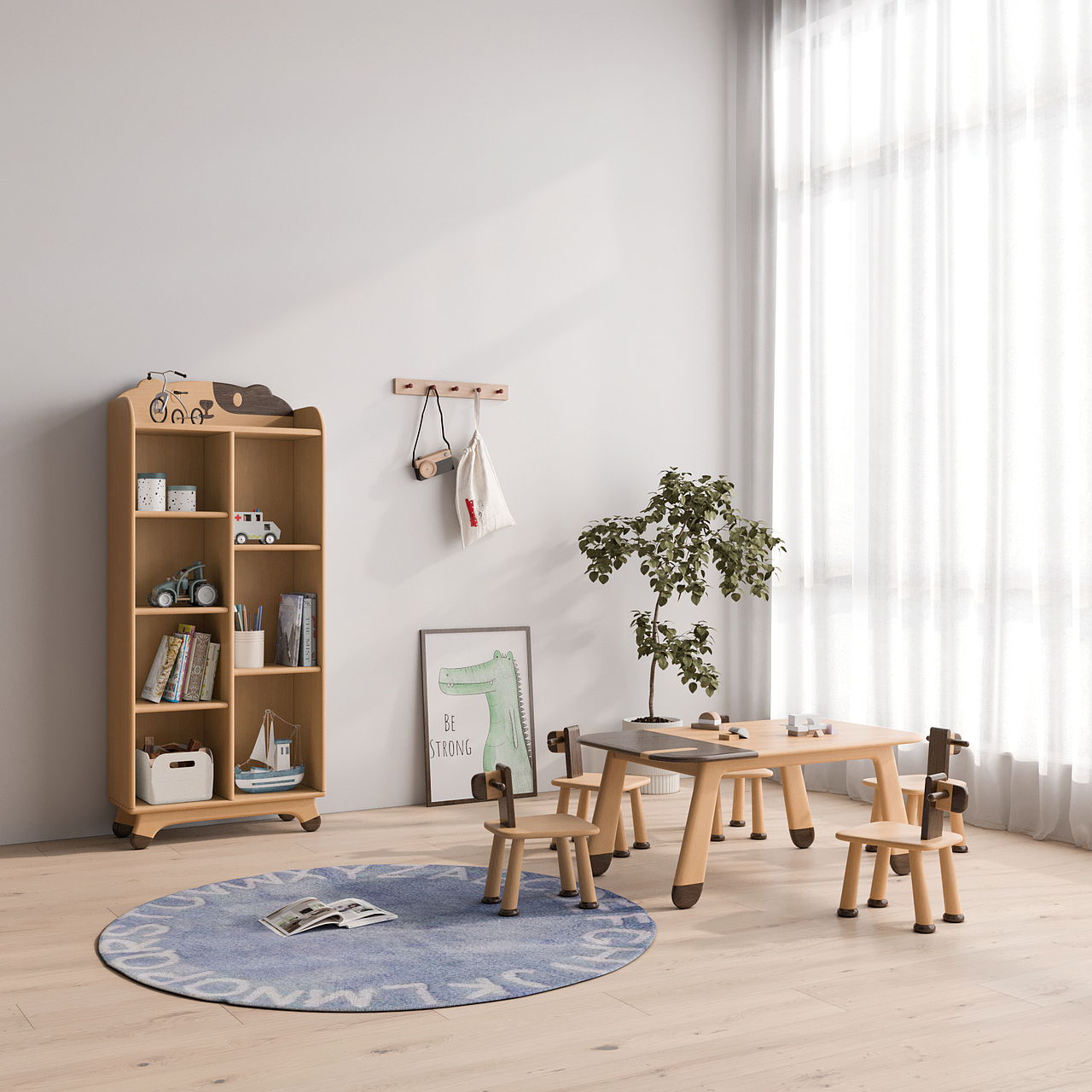 兒童家具書柜3D建模渲染效果圖（圖ZMzE5NTQ3MDUy） - 其他工業(yè)/產(chǎn)品 - 站酷設計師鹿托邦文化原創(chuàng)素材 - 站酷ZCOOL