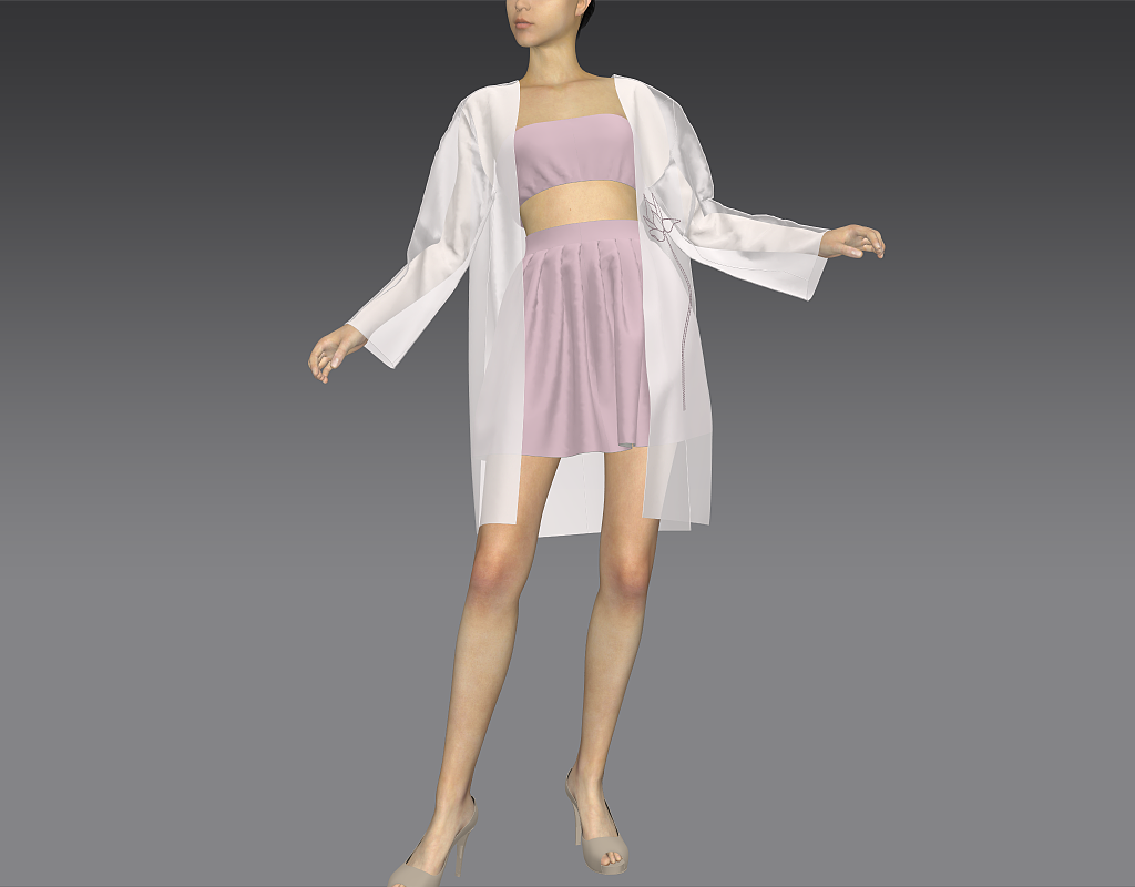 虚拟服装-百褶裙(by MD)