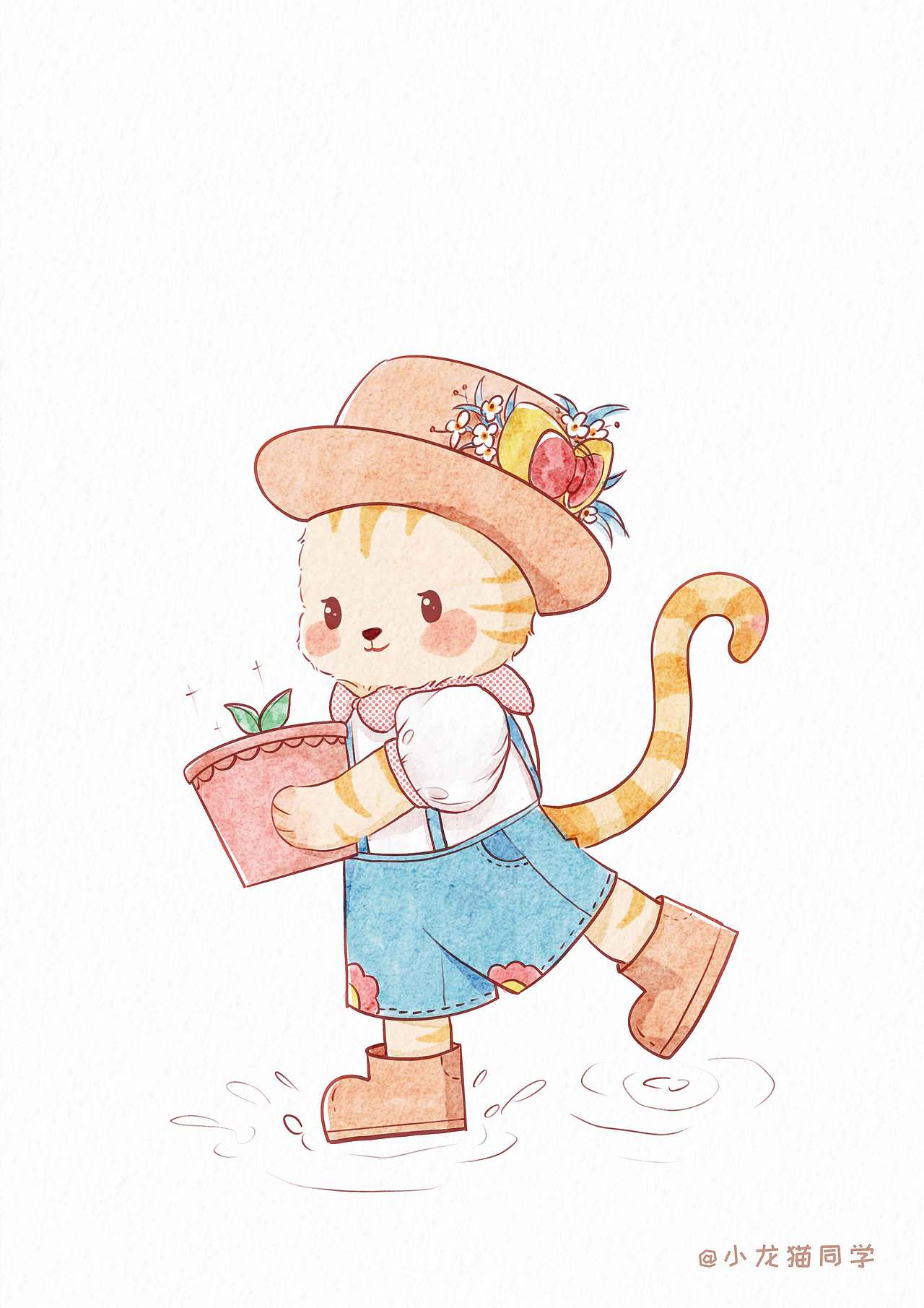 原创儿童插画【小橘猫&种花日常】（图ZMzUxNjE4NDc2） - 创作习作 - 站酷设计师小龙猫同学原创素材 - 站酷ZCOOL