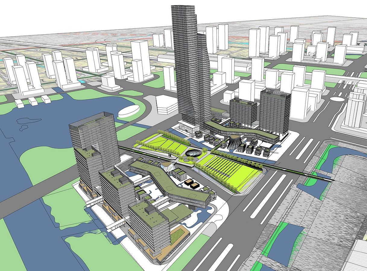 现代高层办公楼SU模型下载